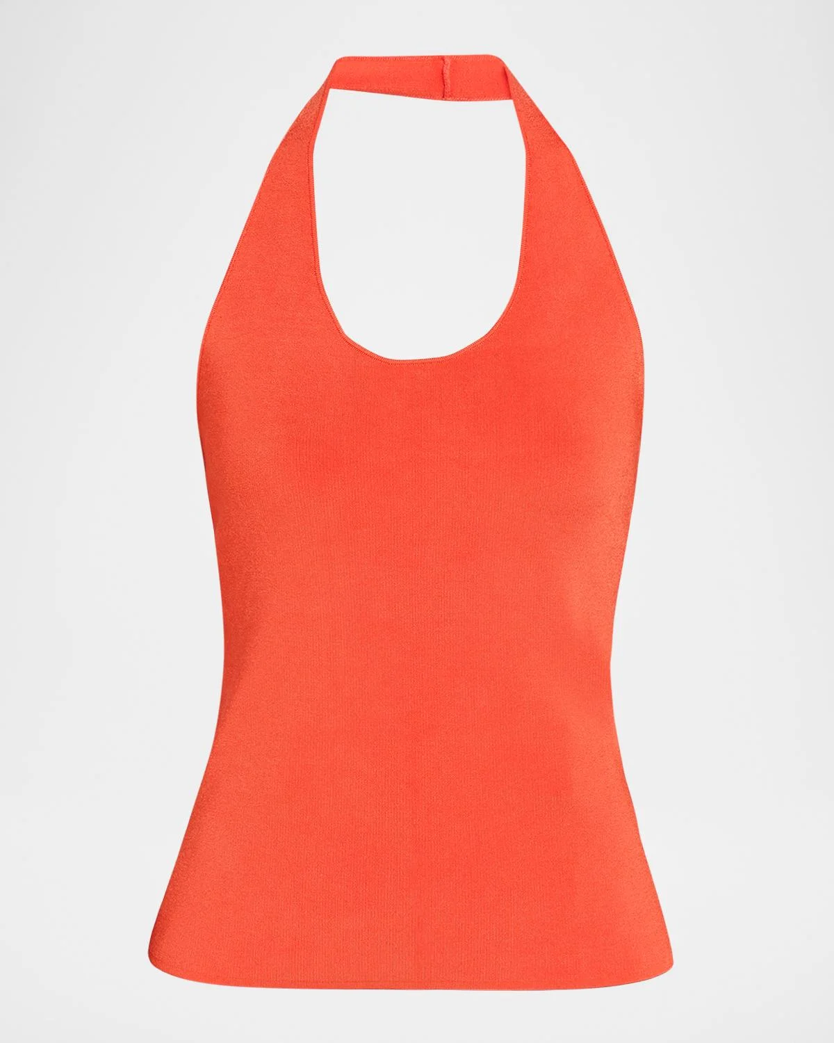Halter Compact Knit Tank Top - 1
