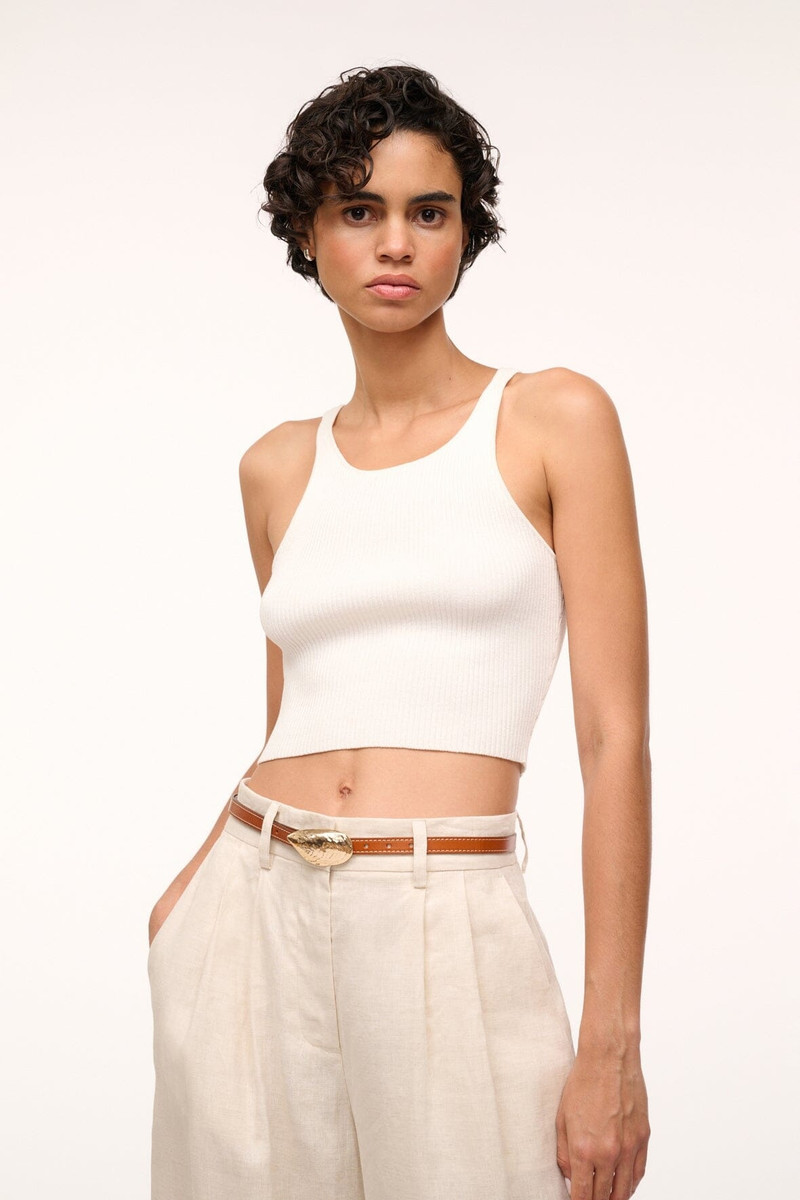 STAUD STAUD SHELL BUCKLE BELT TAN outlook