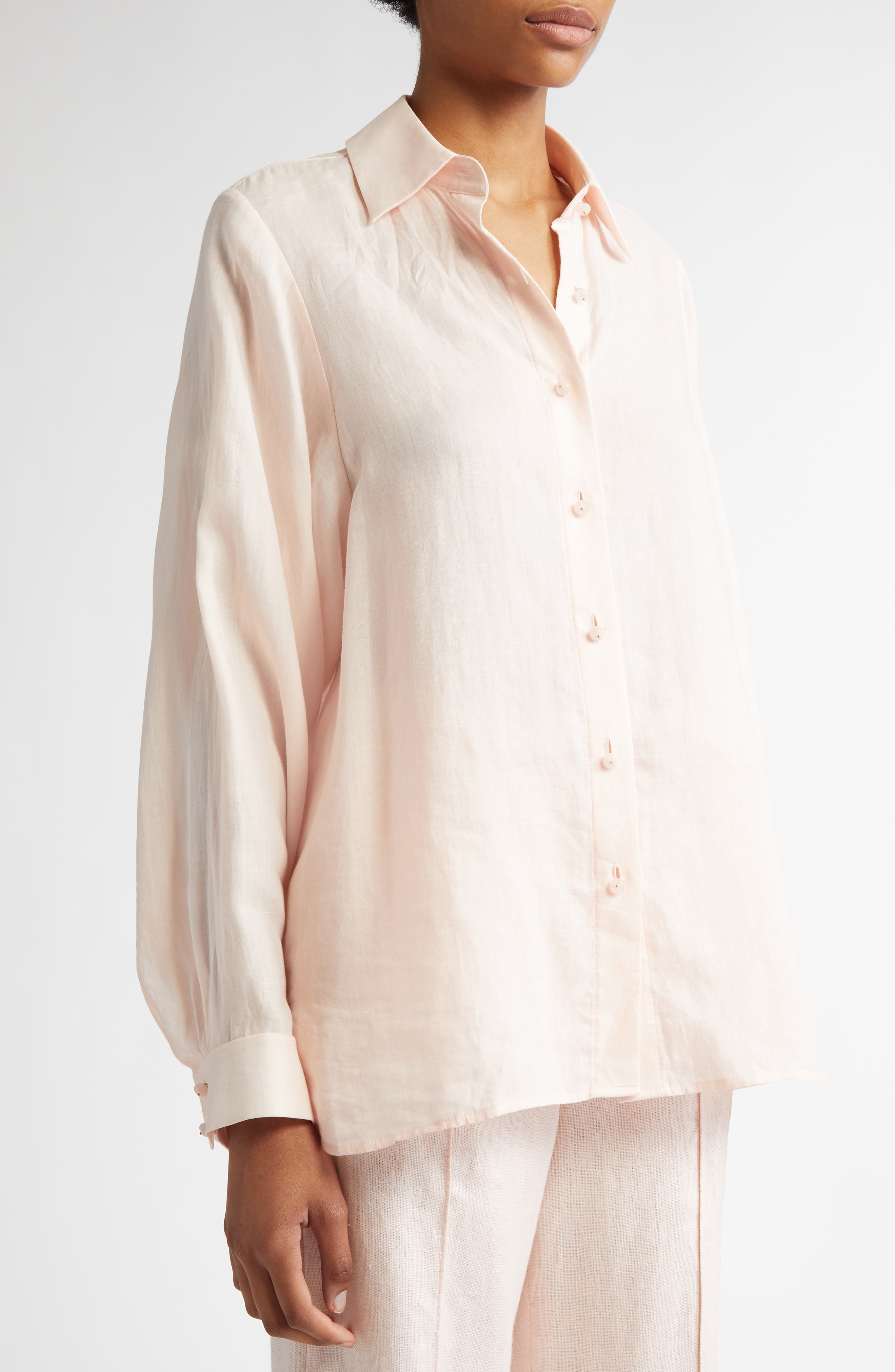 Zimmermann Oversize Button-Up Shirt in Pink at Nordstrom - 5