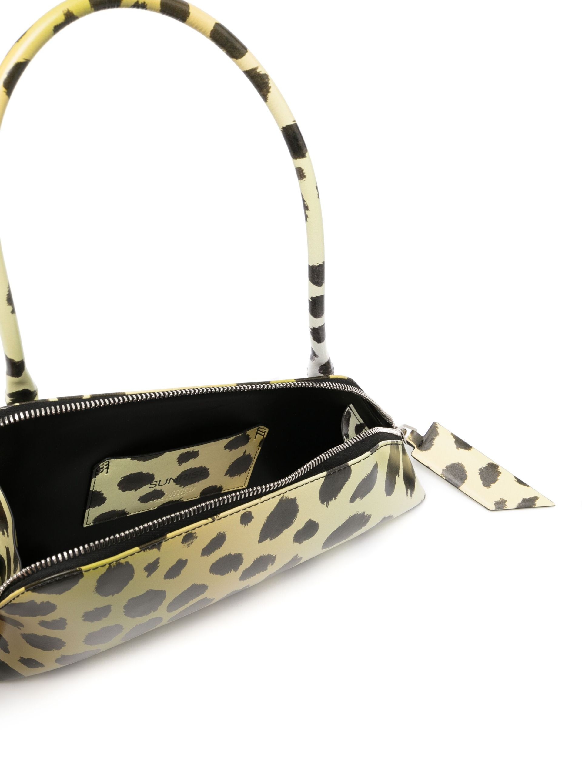 Yellow Sunrise Giraffe Print Leather Shoulder Bag - 6