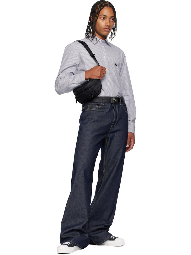 Burberry Black & Beige Square Knight Reversible Belt outlook