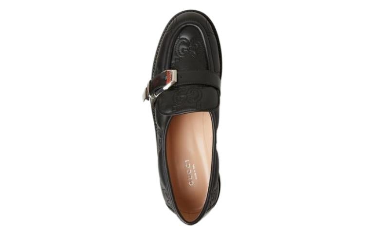 (WMNS) Gucci GG Matelass Slip-On Loafers with Block heel 'Black' 718388-AAA4F-1058 - 5