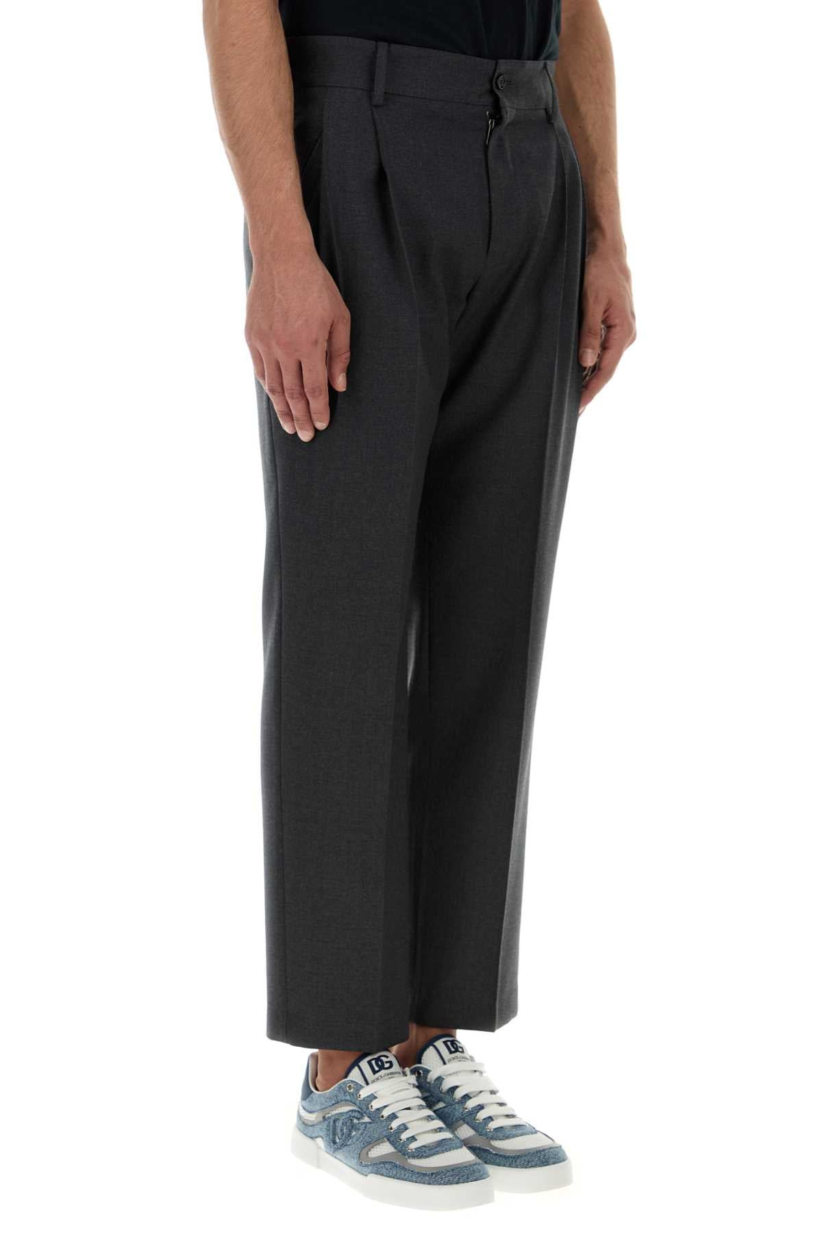 Dolce & Gabbana Men Dark Grey Wool Blend Pant - 3