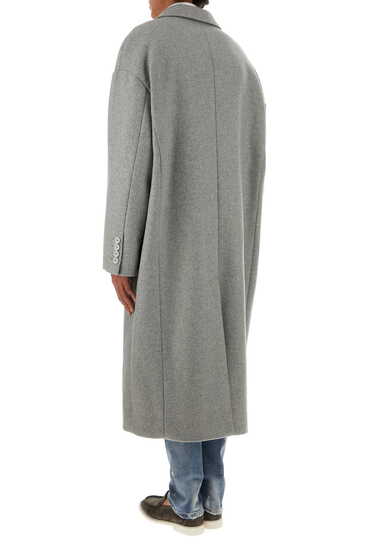 Grey wool blend coat - 4