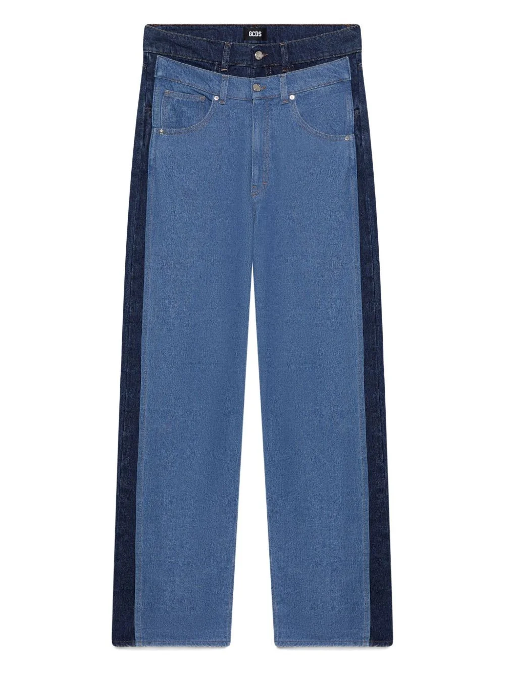 split-hem panelled denim - 1