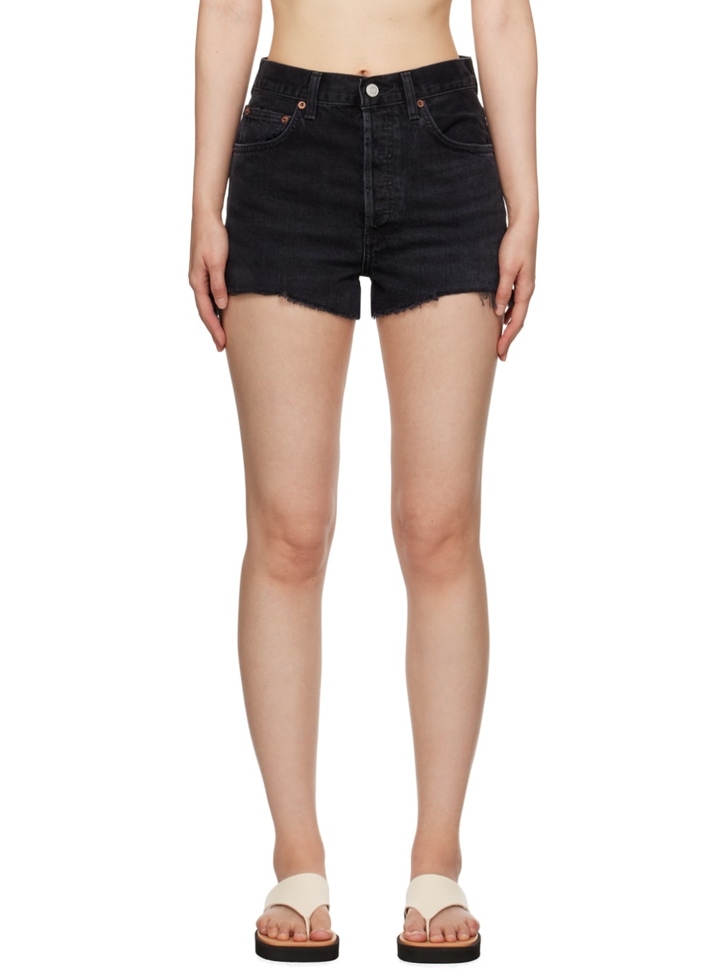 Black Mila Denim Shorts - 1