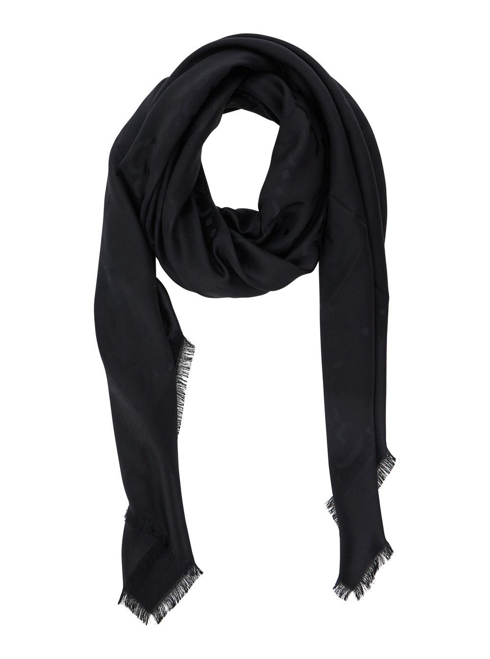 Gucci Women Black Scarf With Gg All-Over Motif In Wool Woman - 2