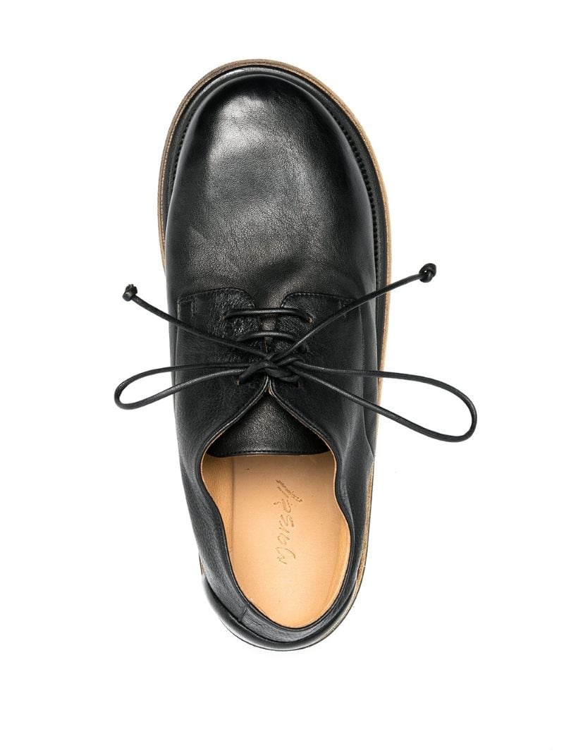 flat-rounded lace-uo leather shoes - 5