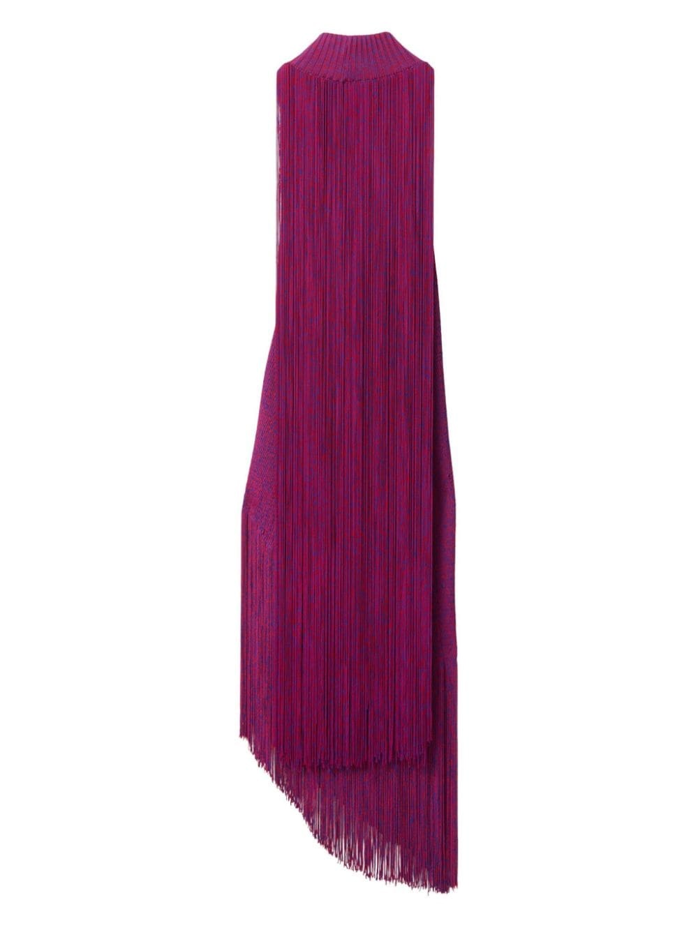 asymmetric fringed midi dress - 3