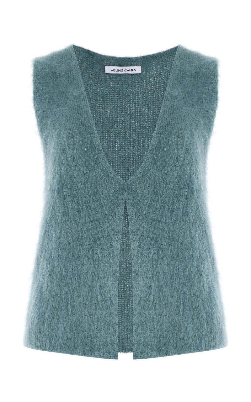 Brushed Mohair-Blend Vest blue - 1