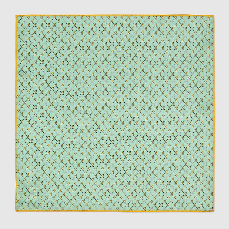 GG animal print silk pocket square 1