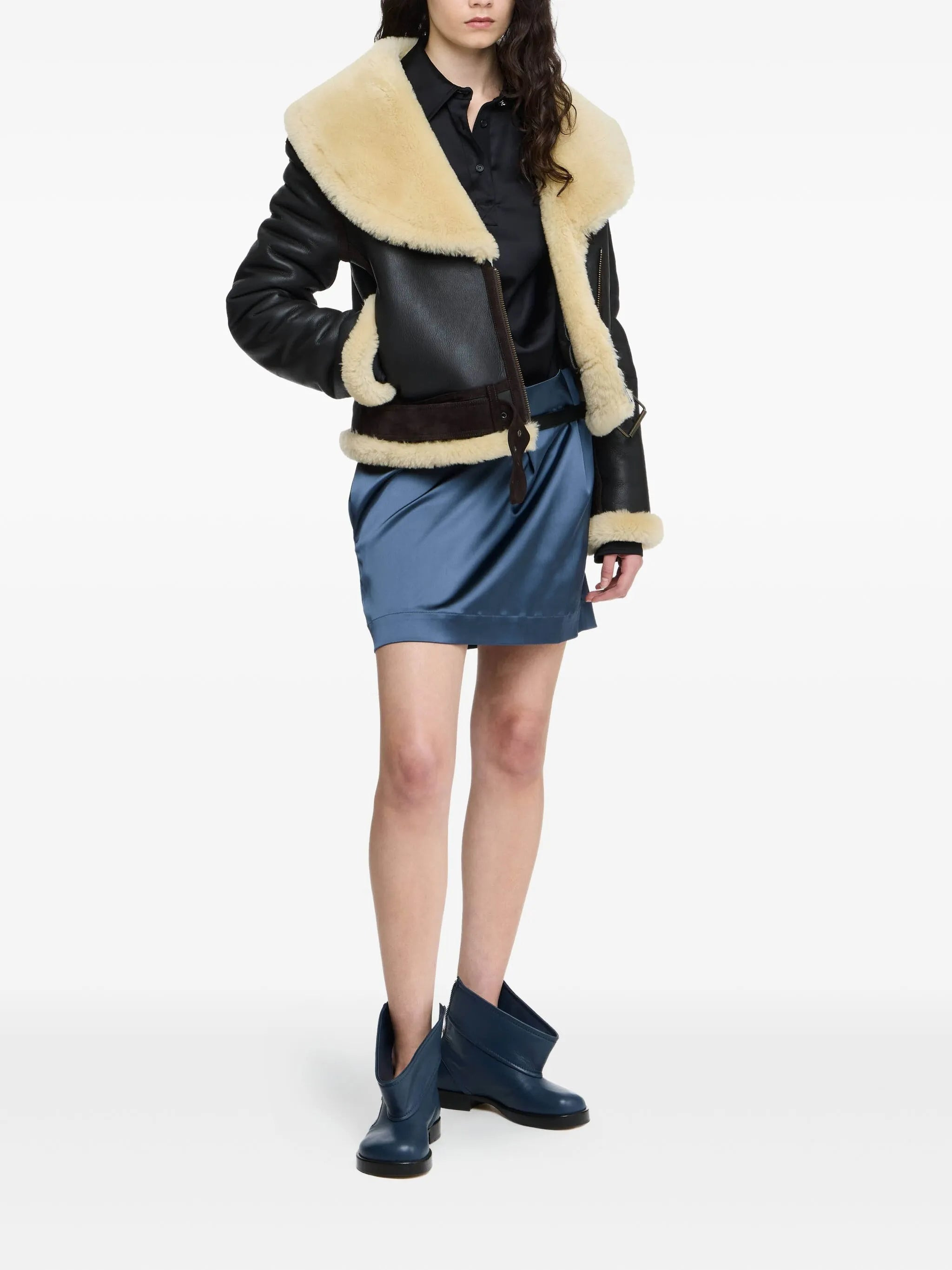 Jw Anderson Shearling-collar Leather Jacket - 4