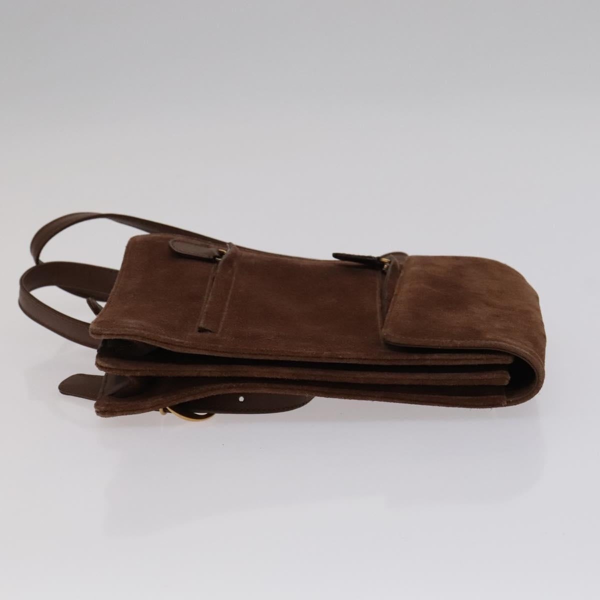 GUCCI Horsebit Backpack Suede Brown Gold - 3