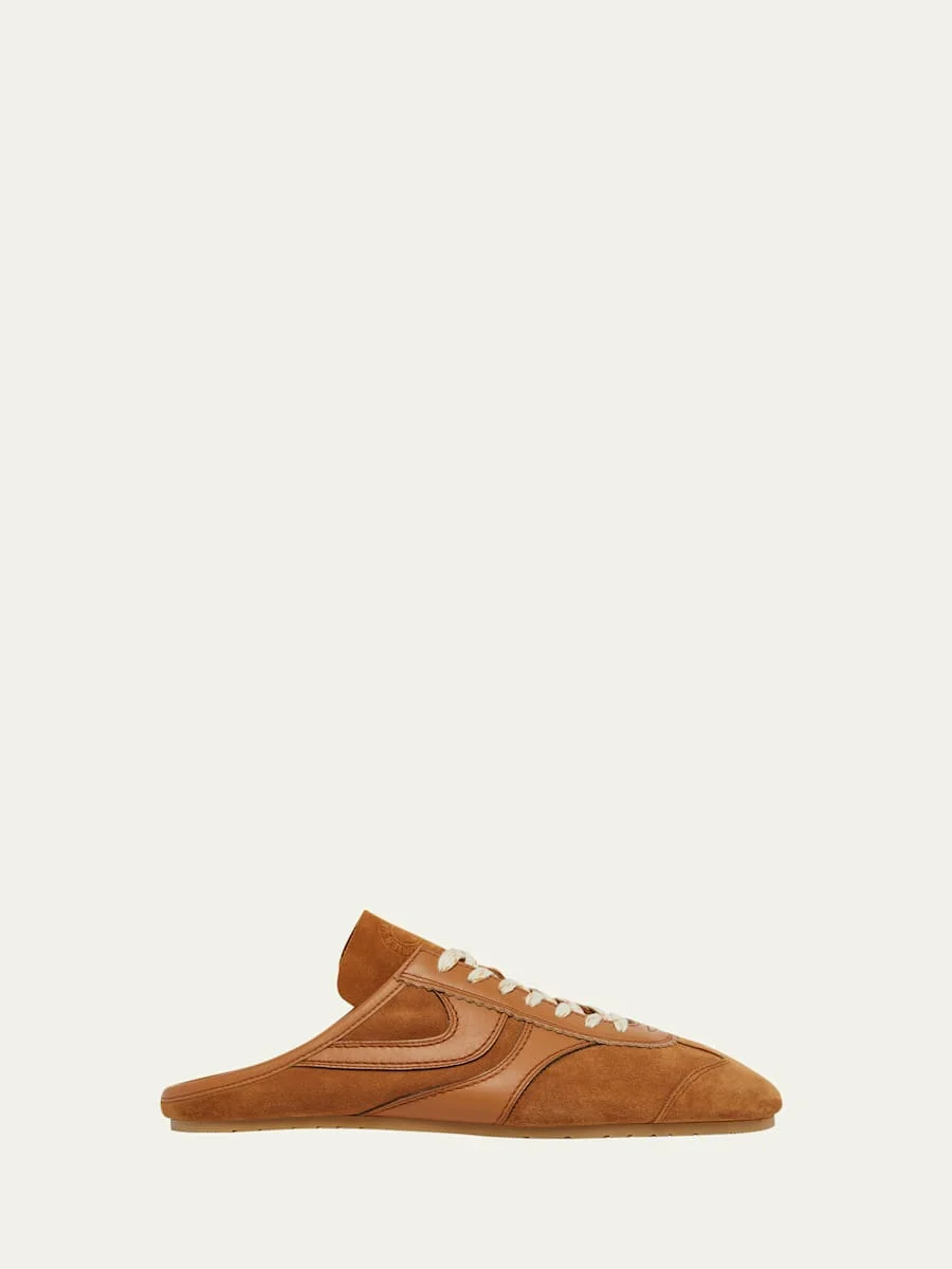 Men's Suede & Leather Sneaker-Style Slippers - 1