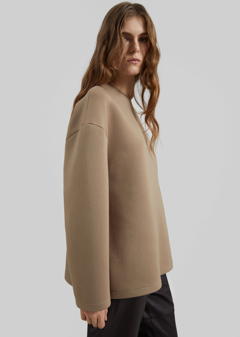 Delancey Long Sleeve Neoprene Top - Camel 4