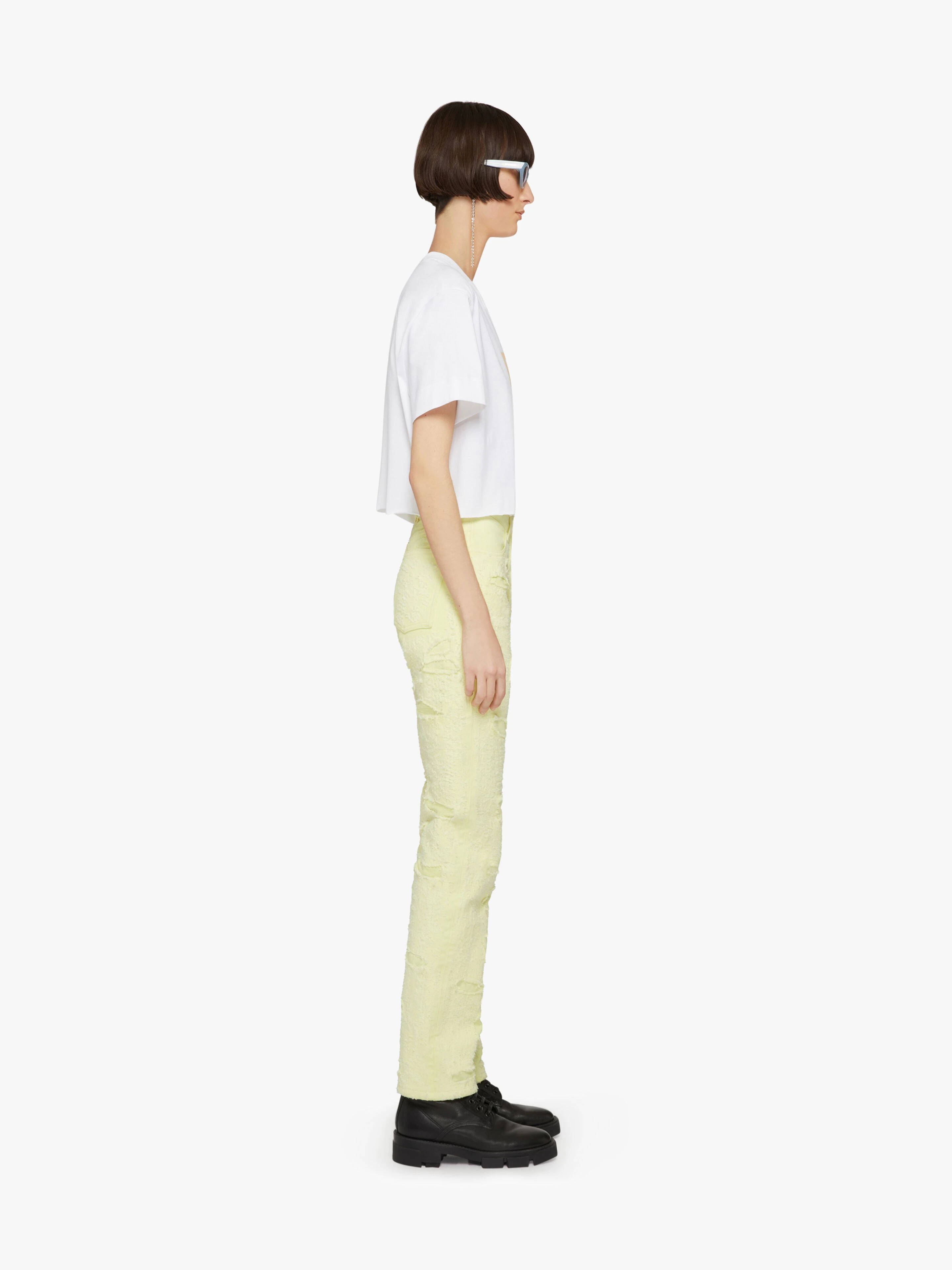SLIM FIT JEANS IN DESTROYED DENIM - 3