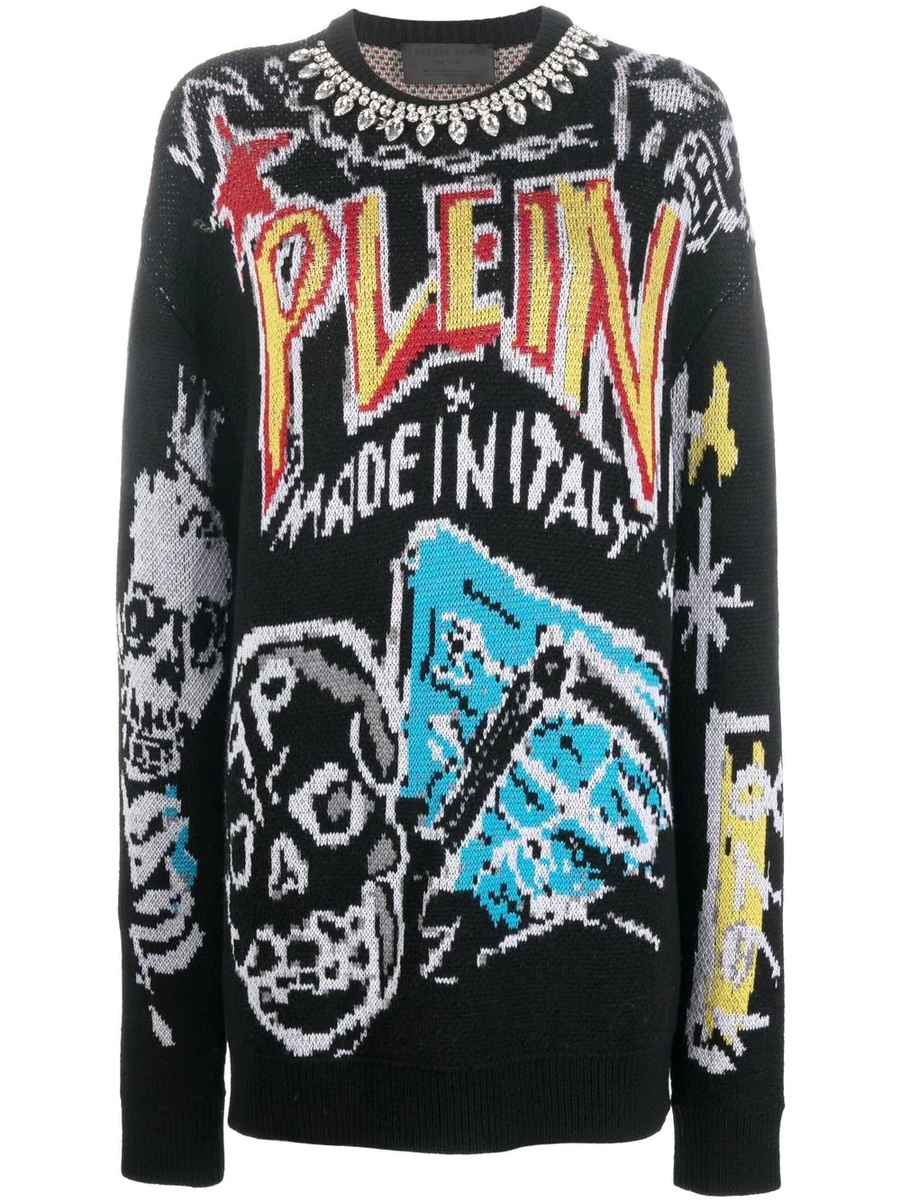 grafitti-print sweatshirt - 1