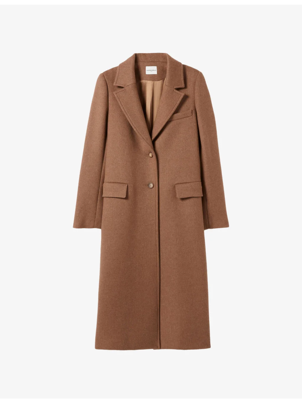 Long Single-Breasted Wool-Blend Coat - 1