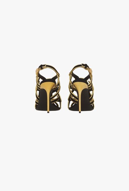 Black and gold suede Urania sandals - 3