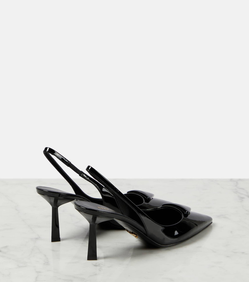 Prada Logo patent leather slingback pumps outlook