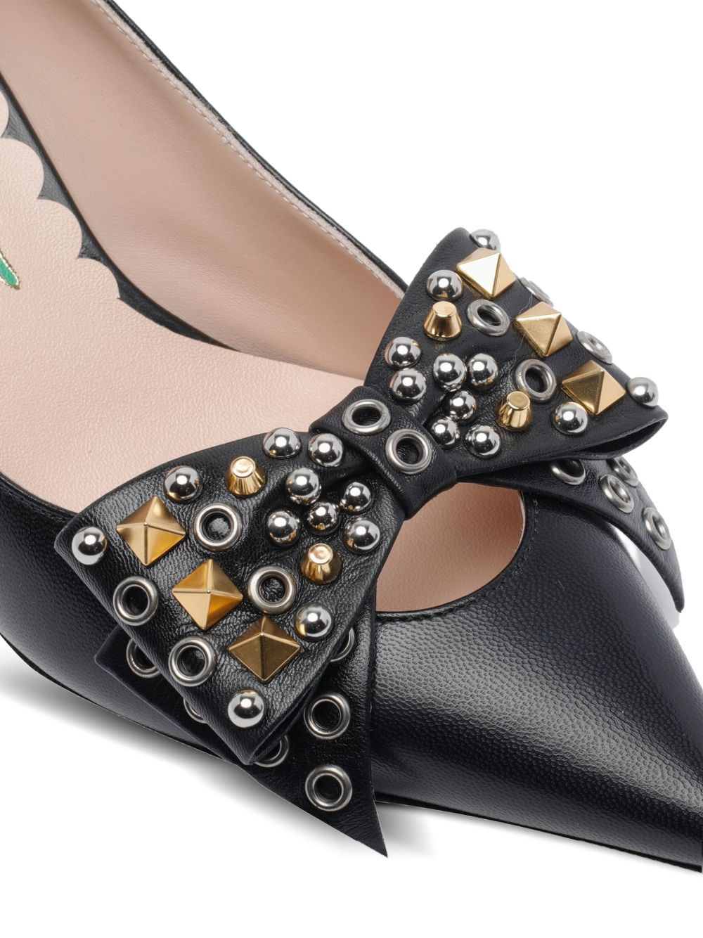65mm studded-bow pumps - 4