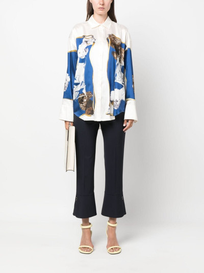 MSGM cropped-leg flared trousers outlook