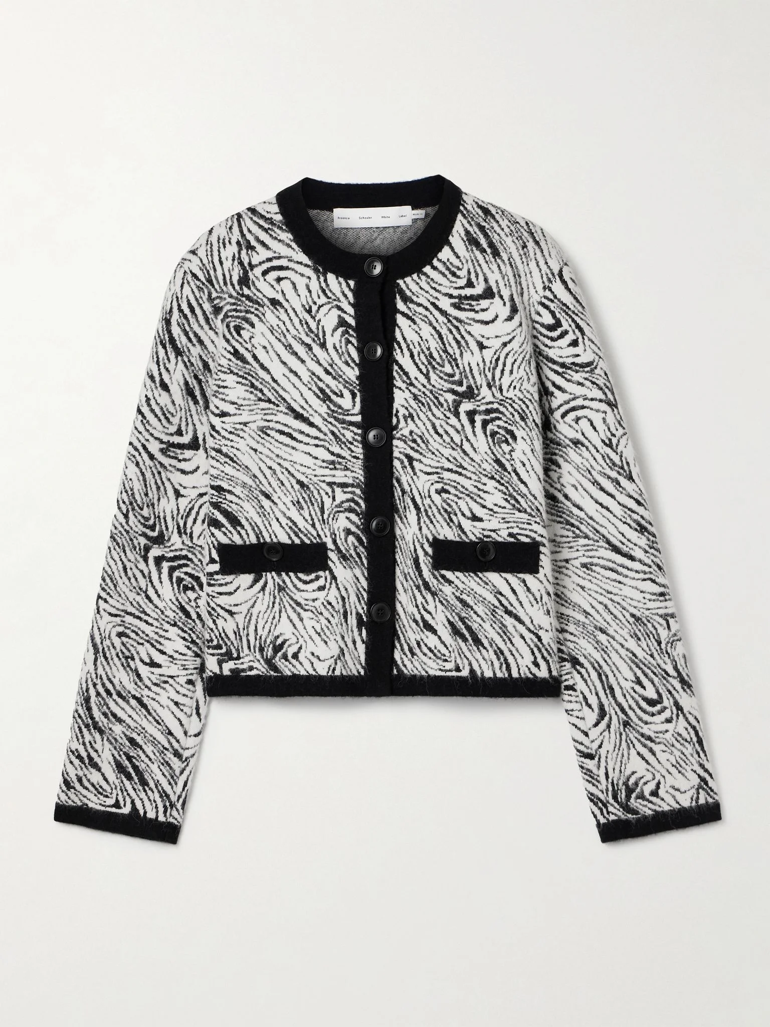 Amina brushed jacquard-knit cardigan Multi - 1