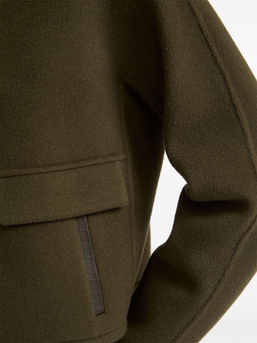 leather trim-detailing jacket - 5