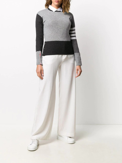 Thom Browne 4-bar colour-block jumper outlook