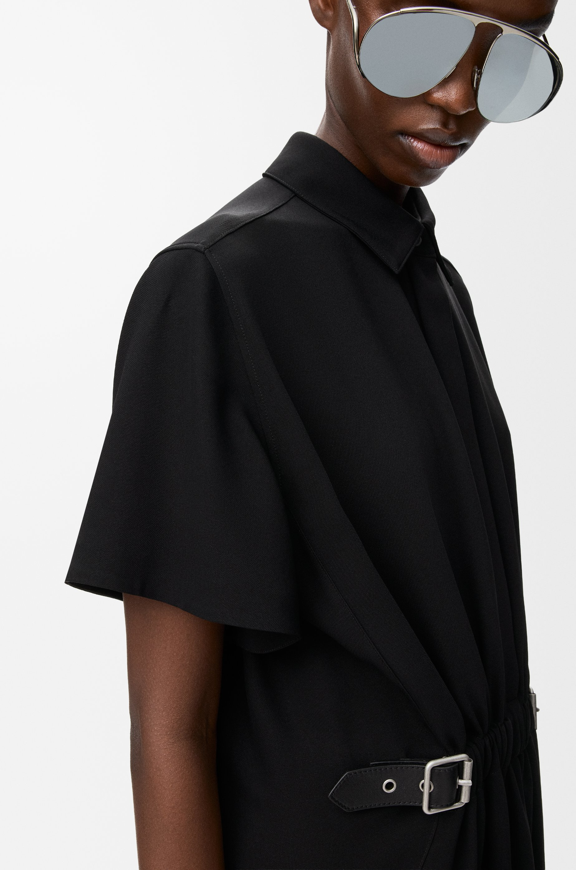 Belted dress in stretch viscose - 4