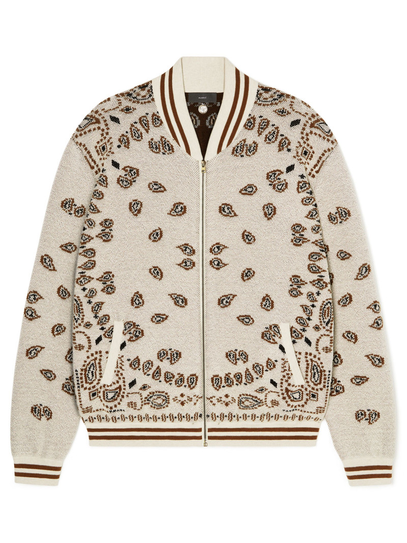 Bandana Piquet Jacquard Bomber Jacket 1