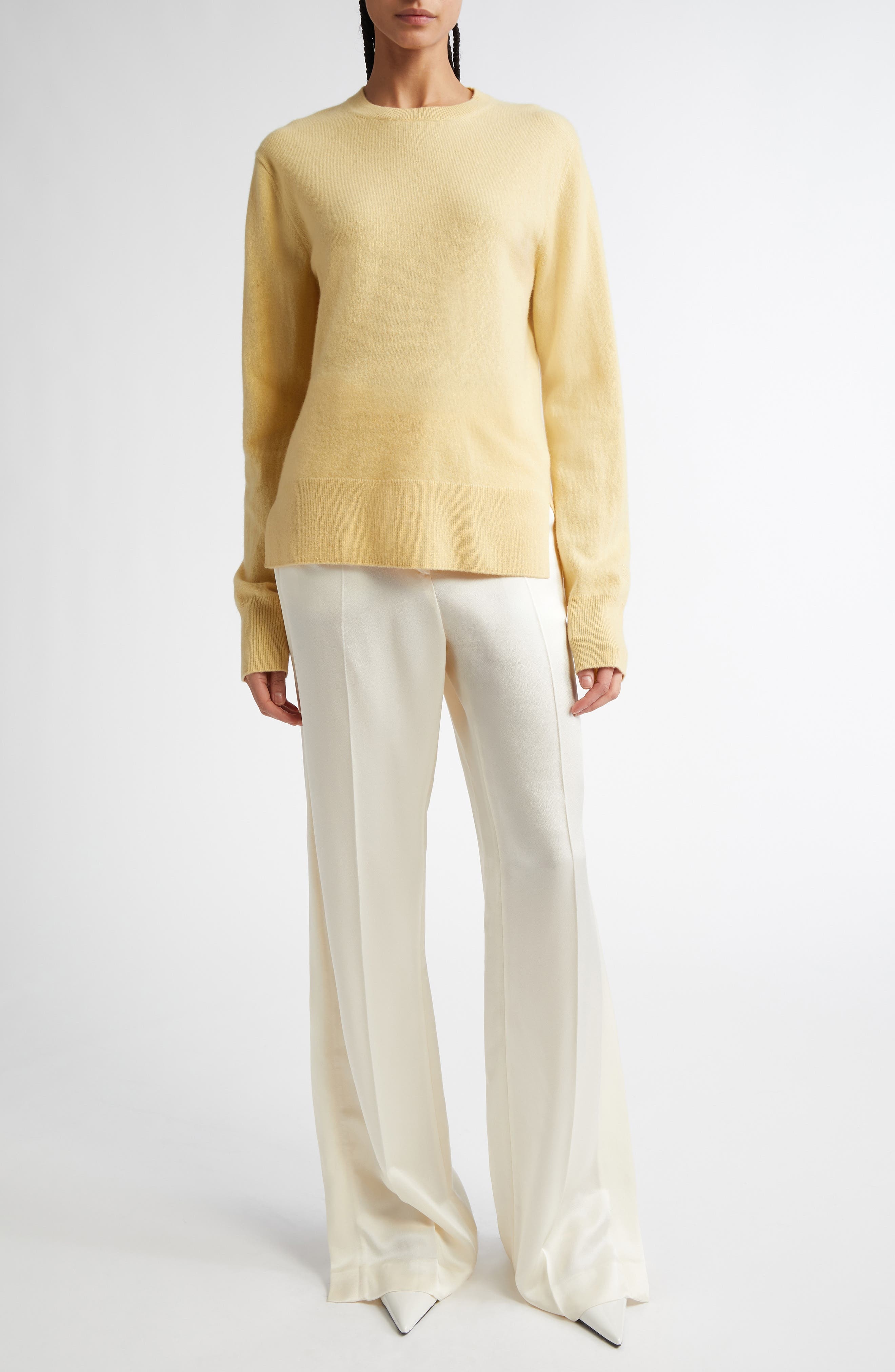 TOTEME Cashmere Crewneck Sweater in Soft Yellow at Nordstrom - 2