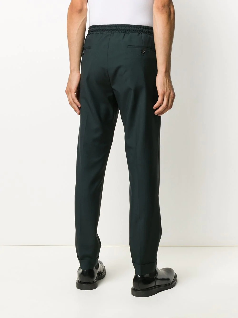 drawstring waist tapered trousers - 4