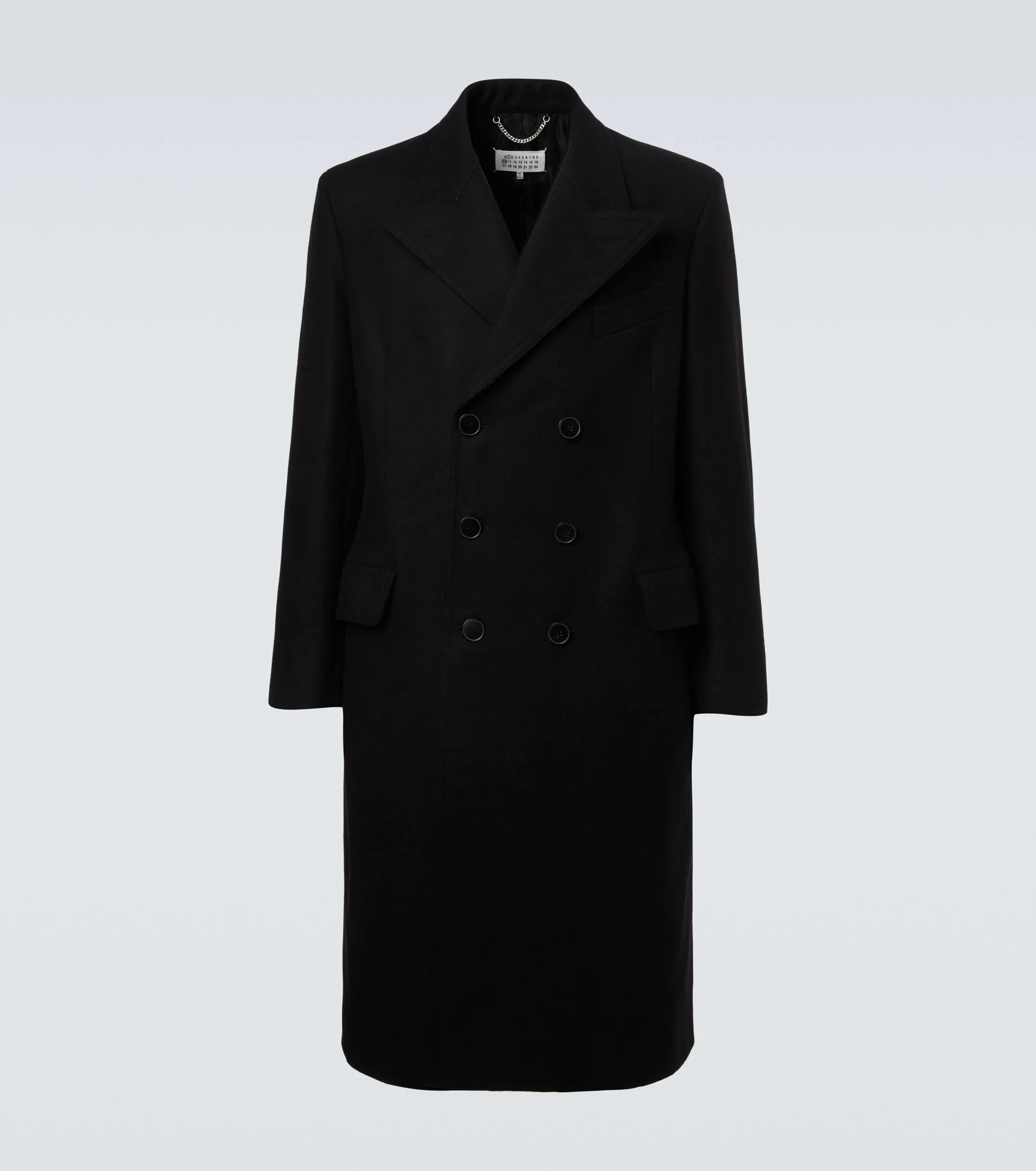 Double-breasted virgin wool coat - 1
