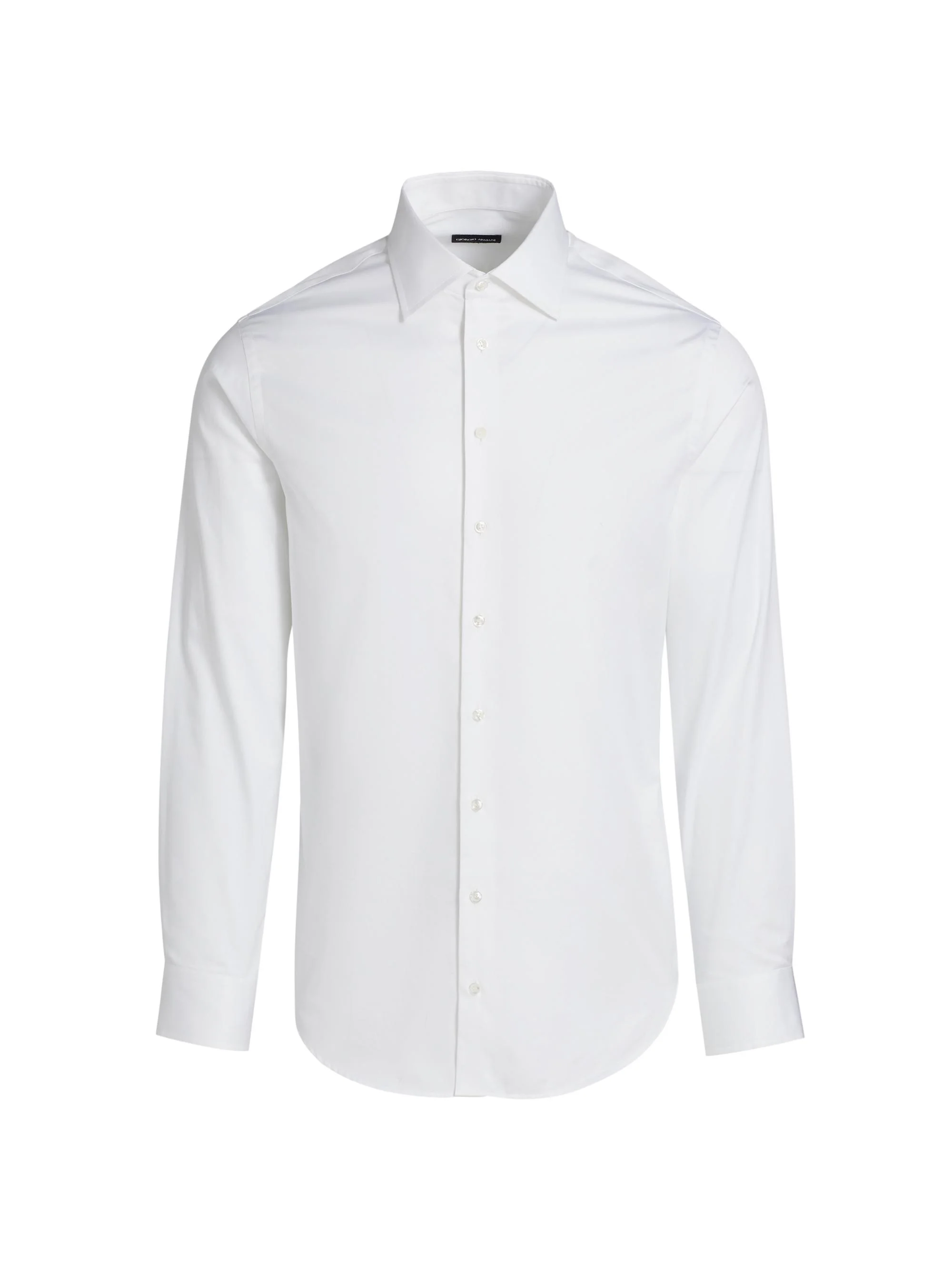 Men's Cotton Long-Sleeve Dress Shirt - White - 1