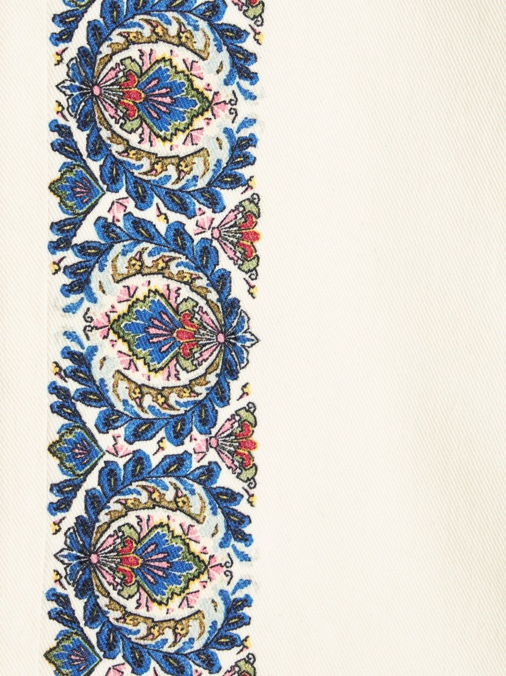 floral-print cotton jeans - 5
