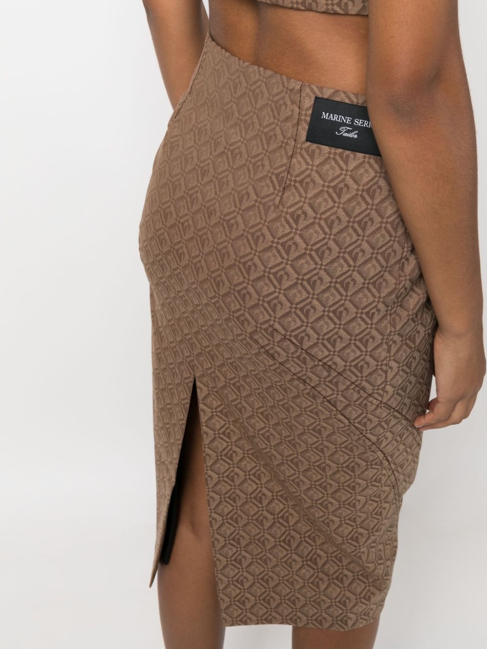 Regenerated Moon Diamant jacquard midi skirt - 5