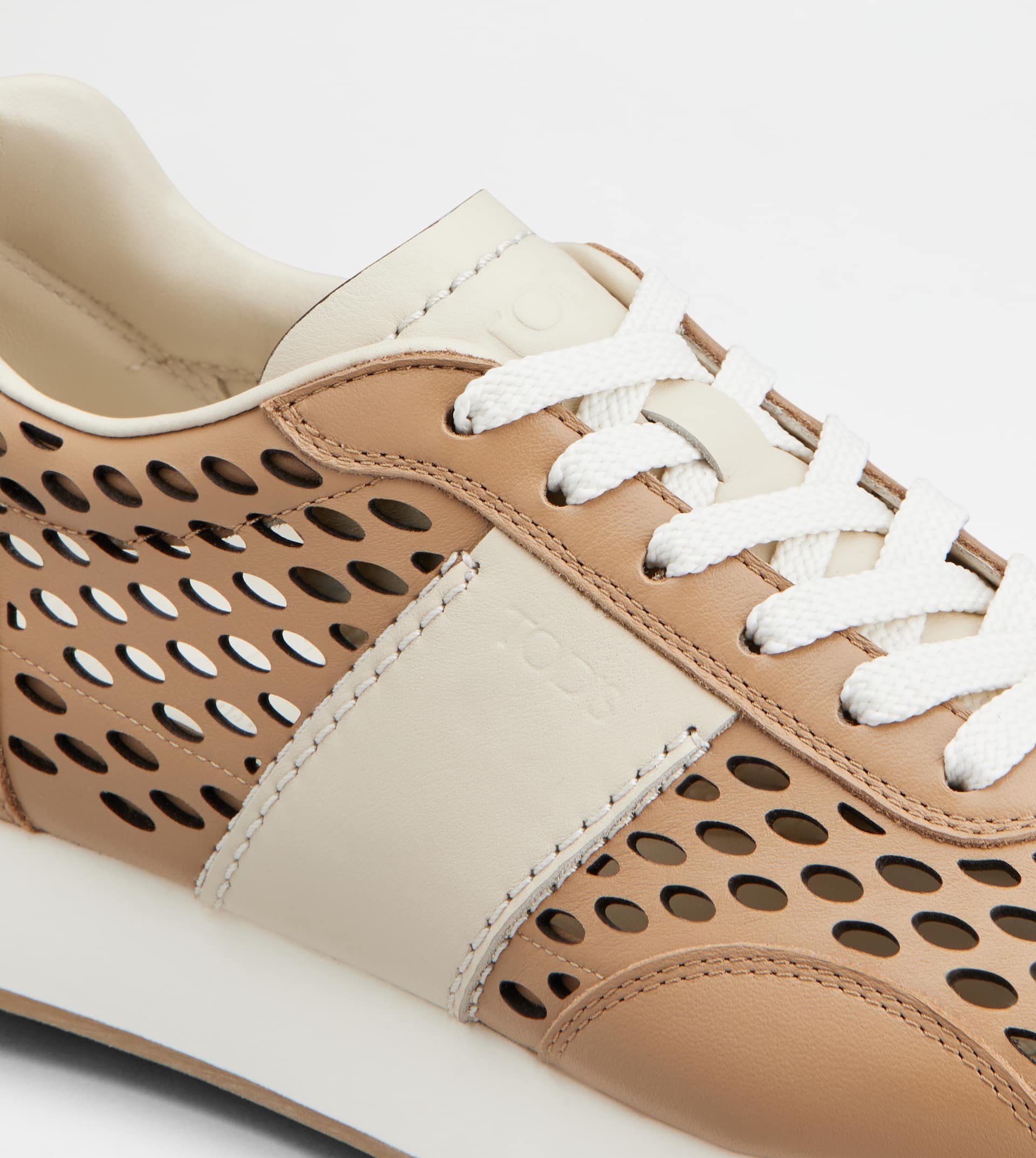 T VINTAGE SNEAKERS IN LEATHER - BROWN, BEIGE - 5