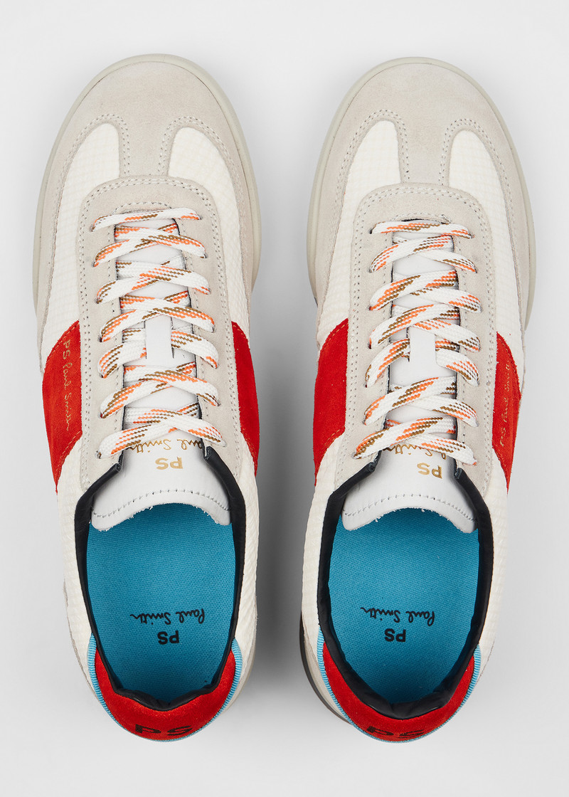 White and Red 'Dover' Trainers 5