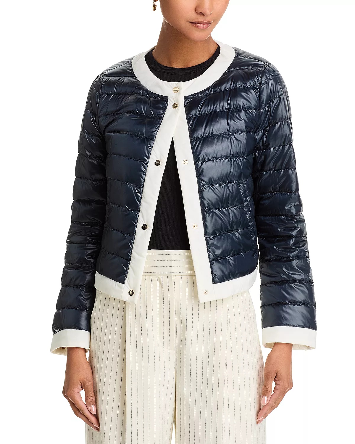 Matte Trim Quilted Short Jacket - 2