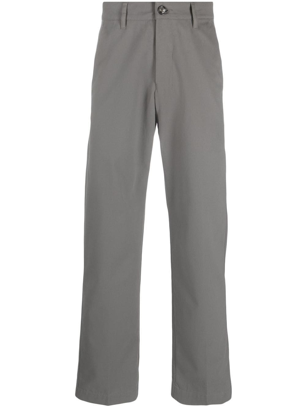 straight-leg cotton trousers - 1