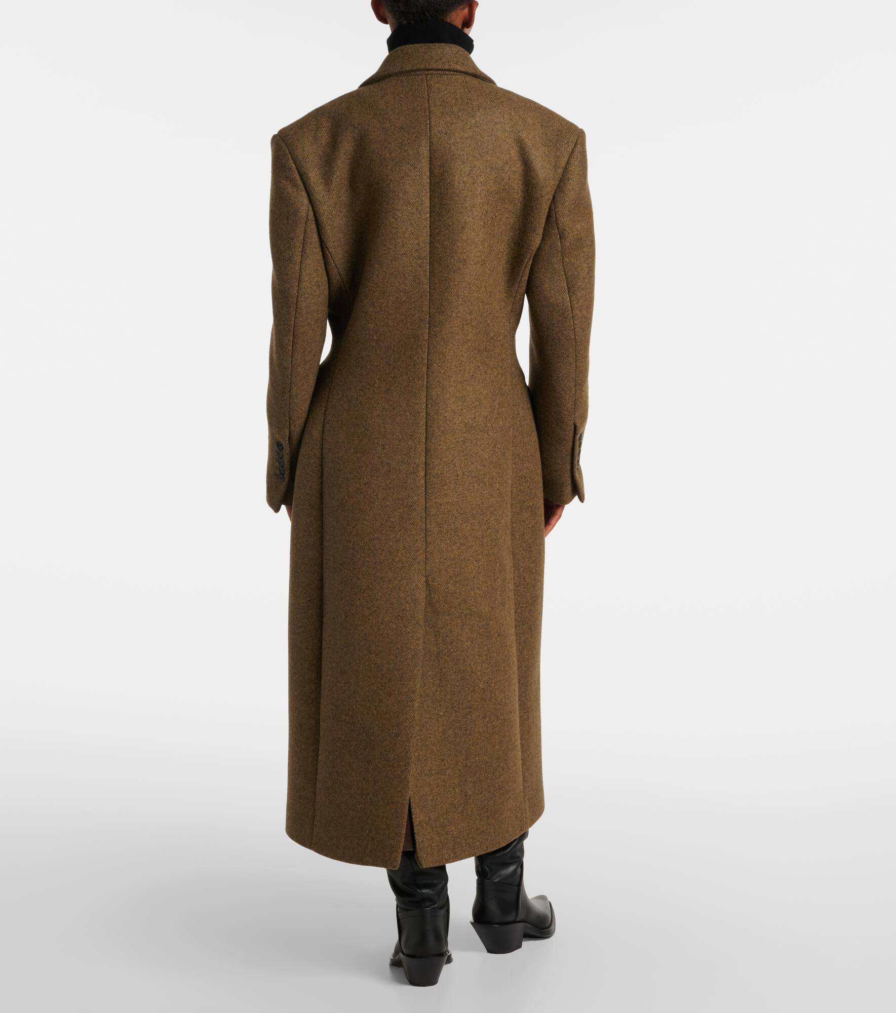 Double-breasted alpaca and wool-blend coat - 3
