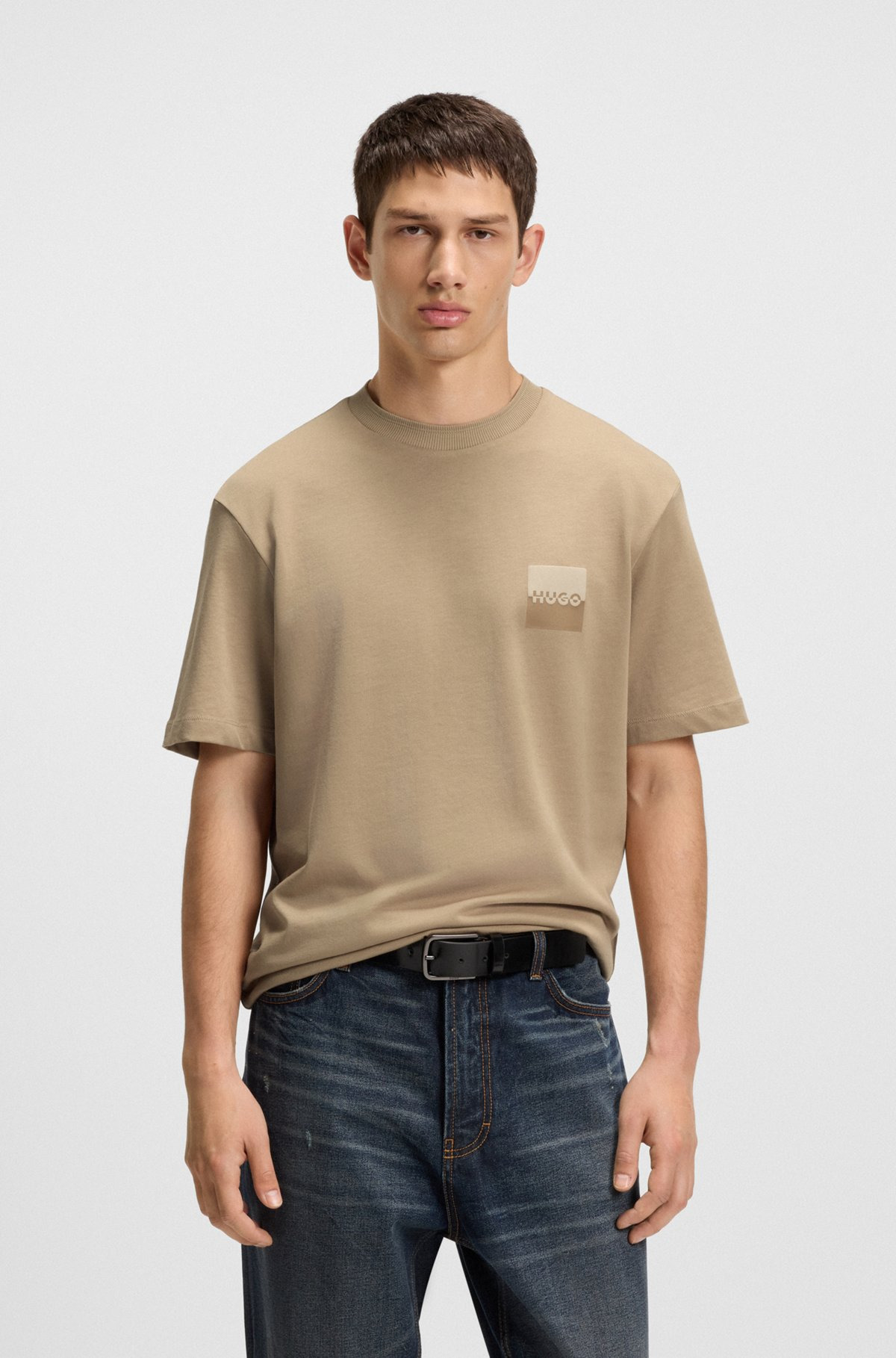 RELAXED-FIT T-SHIRT IN COTTON WITH SPLIT LOGOS - 2