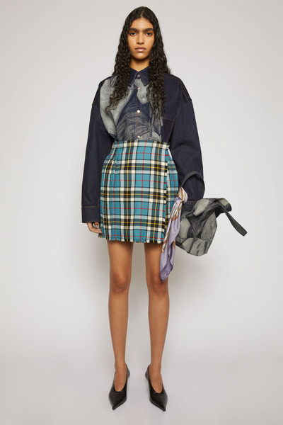 Acne Studios Check mini skirt blue/white outlook