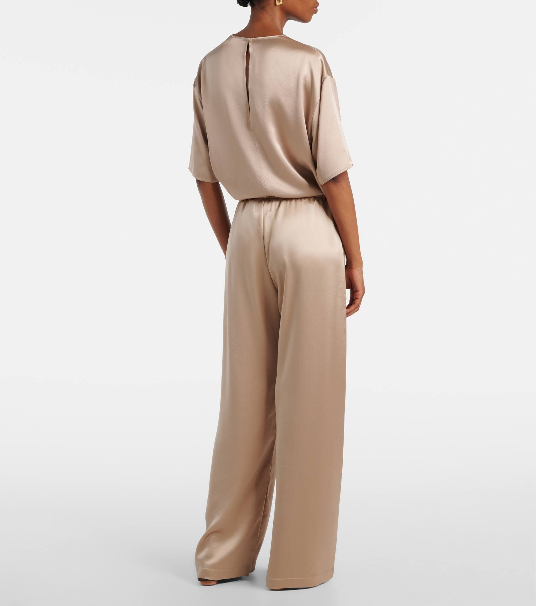 Barb mid-rise satin wide-leg pants - 3