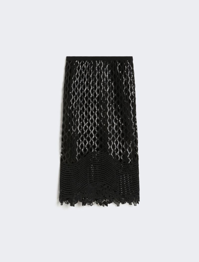Sequinned mesh skirt - black 1
