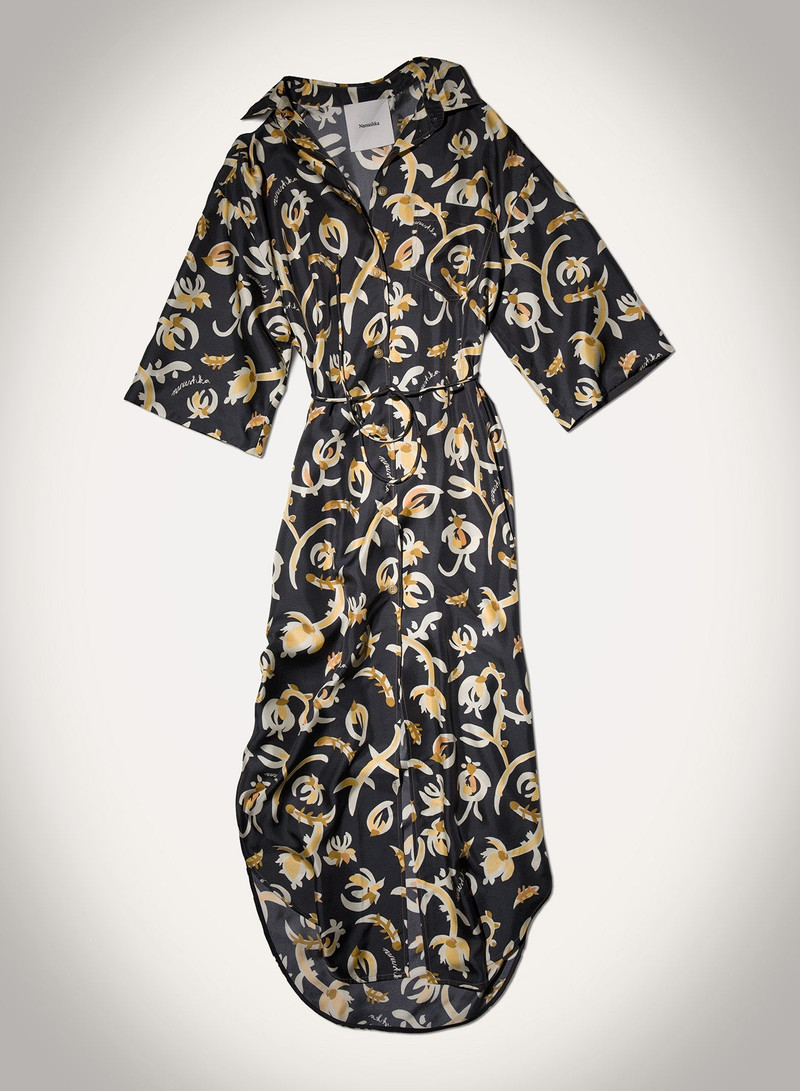Nanushka Printed Silk Twill Shirt Dress outlook