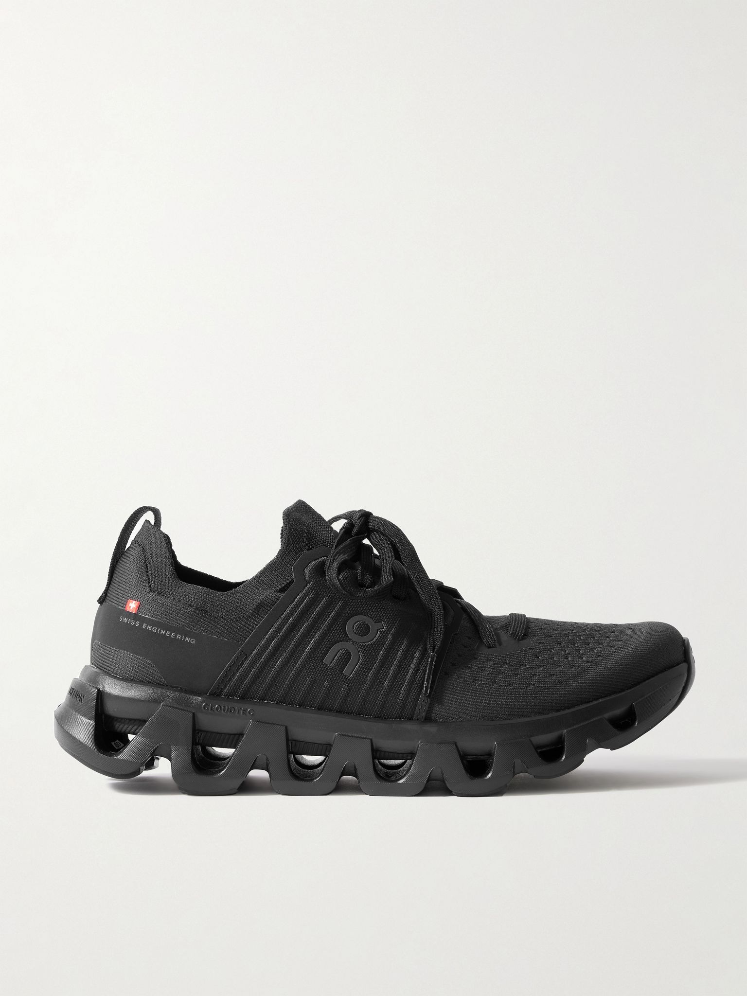 Cloudswift 4 Rubber-Trimmed Stretch-Knit Running Sneakers Black - 1