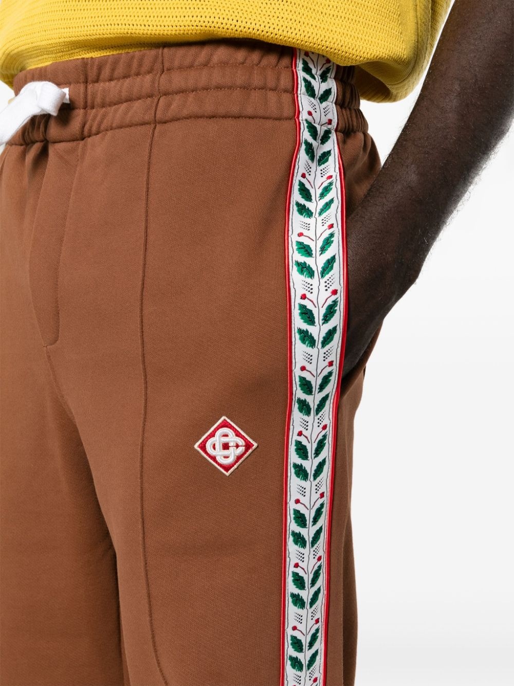 logo-patch organic cotton track pants - 5