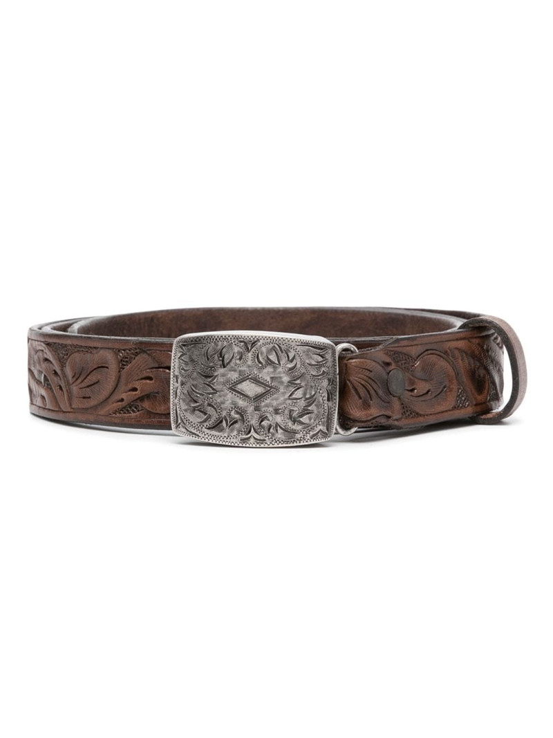 Coleman embossed leather belt 1